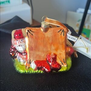 Santa and Tent Ornament - By Midwest Gift